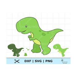 dinosaur svg. t-rex svg.  cricut cut files, layered. silhouette. png, dxf. dinosaur clipart.  baby dinosaur svg. cute t-