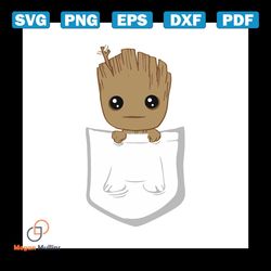 baby groot in pocket svg, disney svg, guardians of galaxy, baby groot svg, groot svg, disney groot svg, groot guardians