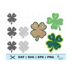 st. patricks day bunting banner svg. cricut cut files, silhouette. four leaf clover. png. dxf. eps. instant download! sh