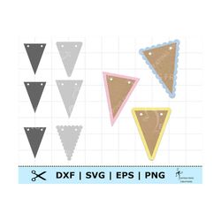 bunting banner svg. cricut cut files, silhouette. flags svg. baby shower, birthday banners. png. dxf. eps. instant downl