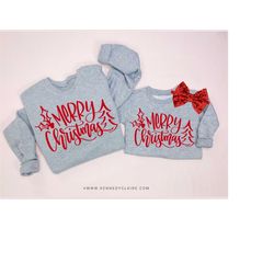 merry and bright christmas sweatshirt, mommy and me outfits, baby girl christmas sweater, christmas gifts merry christma