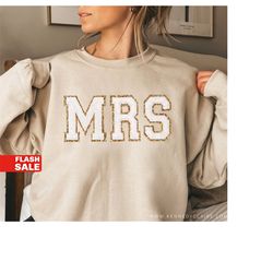 personalized gift for bride, future mrs sweatshirt, unique engagement gifts for her, wife embroidered crewneck