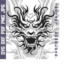 Chinese dragon SVG file | cut file for cricut | printable png| SVG dxf cut files | laser file | digital download | SVG |