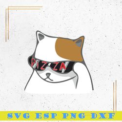 cool cat svg, cat wearing glasses svg, animal svg