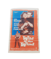 wild is the wind anna magnani anthony quinn and franciosa original film movie poster original 1957 used outside cinemas