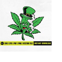st patrick's cannabis leaf svg | marijuana svg | funny weed shirt decal sticker | saint patrick's day | cricut silhouett
