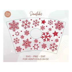 snowflakes cold cup svg, christmas cup svg, christmas wrap svg, christmas pattern decal full wrap venti cold cup 24 oz f