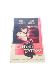 the rose tattoo movie poster 1955 with anna magnani & burt lancaster original film movie poster from 1955 used outside o