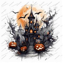 pumpkin halloween png, pumpkin halloween sublimation png, halloween png file, witch hat, bat png, halloween design, subl