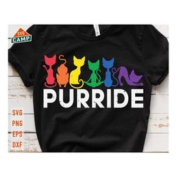 pride cat colorful lgbt purride svg, happy purride svg, gay pride purride svg, cat with lgbt, cat lover svg, lgbt awaren