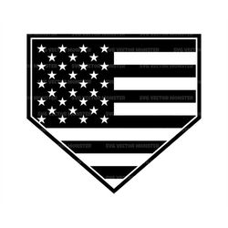 home plate svg, american flag svg, baseball svg, softball svg, home run, diamond field. vector cut file cricut, silhouet