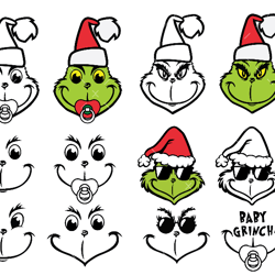 grinch face svg, png, pdf, grinch face image, christmas svg cut files