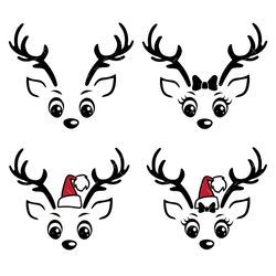 reindeer face svg, png, pdf, christmas reindeer svg, reindeer face christmas svg