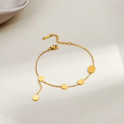 rinhoo - stainless steel flower pendant bracelet for women, charm bracelets, waffle, butterfly, heart, exquisite party j