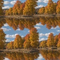 Autumn Colors at the Lake 43 Pattern Tileable Repeating Pattern
