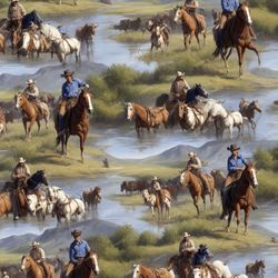 working cowboys 43 pattern pattern tileable repeating pattern