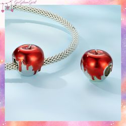 s925 candy red apple charm for charm bracelet