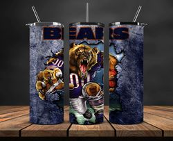 nfl tumbler png, bears football png, football tumbler wrap 06