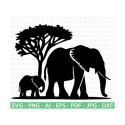 elephants svg, cute baby elephant svg, elephant silhouette, animal silhouette, cut file for cricut, iron vinyl, silhouet