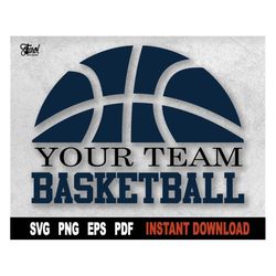 basketball svg, split name frame svg, basketball svg file for cricut, silhouette, team logo svg, vector sport clipart- d