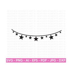 stars banner svg, banner svg, birthday svg, birthday decoration svg, birthday party svg, party decoration svg, cut files