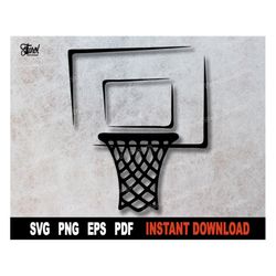 basketball hoop svg cut file, basketball backboard svg file for cricut, sport clipart, sublimation png- instant digital