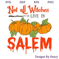 not all witches live in salem svg, pumpkin halloween svg, halloween witch svg