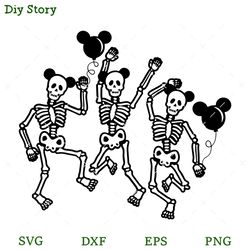 skeleton mickey head dancing svg, funny skeleton svg, funny halloween svg