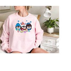 cute penguins sweatshirt, christmas penguins lights shirt, christmas light crewneck sweat, penguin lover sweater, pengui