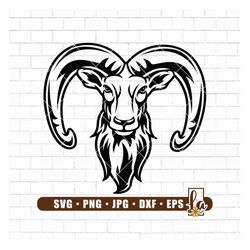 head of the ram svg | ram head svg | ram svg | farm animal decal graphics illustration t-shirt | cricut & silhouette | d