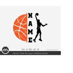 basketball svg name logo frame  - basketball svg, digital file, png, cut file, ball for lovers