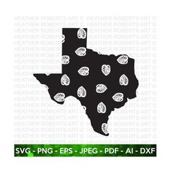 texas leaf pattern design svg, texas svg, texas clipart, texas silhouette, texas shape svg, texas design svg, cut file c