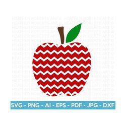 Chevron Patterned Apple SVG, Teacher SVG, Back to school svg, Teacher shirt SVG, Gift for teachers svg, School shirt svg