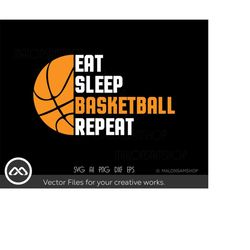 basketball svg eat sleep basketball repeat - basketball svg, basketball mom svg, basketball life svg, basketball for lov