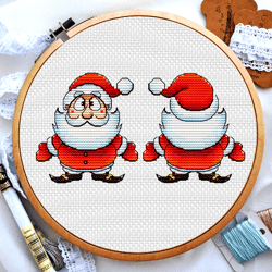 santa cross stitch, funny christmas cross stitch pattern, small cross stitch, winter cross stitch, digital pdf