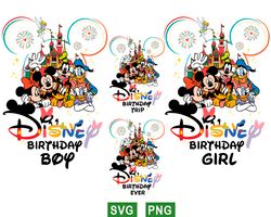 friends mickey magic kingdom birthday svg png bundle