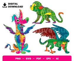 bundle layered svg, halloween svg, alebrijes coco svg, alebrijes svg, digitaldownload, clipart, png, svg, cricut