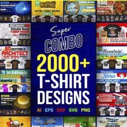 over 2000 editable t-shirt designs