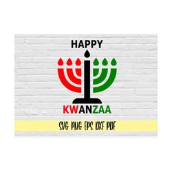 happy kwanzaa 7 prong candle clip art svg png eps dxf pdf/kwanzaa svg/kinara svg/black green red candles svg/happy kwanz