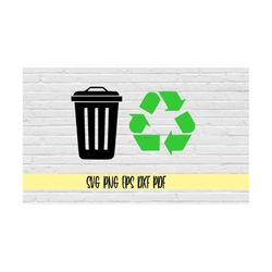 trash and recycle symbol svg png eps dxf pdf vector clipart/trash can svg png clip art/recycling symbol svg png clip art