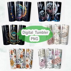 7 design mental health tumbler, funny mental health positive affirmations 20oz skinny tumbler png sublimation design