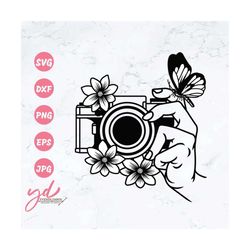 camera svg | photographer svg | photography svg | photo taking svg | selfie svg | floral camera svg | hand svg | hand ho