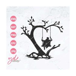 Couple Swing Svg Png | Romantic Swing Svg | Couple Svg | Couple Under a Tree Svg | Love Dating Svg | Couple Template Svg