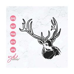 buck head svg png | deer head svg | deer svg | deer antlers svg | deer hunting svg | deer hunting clipart | outdoor svg