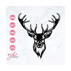 buck head svg | deer hunting svg | deer head svg | deer hunting clipart | deer svg | deer hunting clipart | cutting file