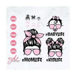 momlife svg | momlife svg | kidlife svg | mom life kid life svg | mom and daughter svg | messy bun skull svg | momlife p