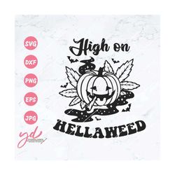 high on hellaweed svg png | halloween pumpkin svg | smoking weed pumpkin svg | weed marijuana cannabis svg | funny hallo