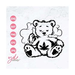 smoking bear svg | cannabis bear svg | weed cut file | cannabis svg | weed svg | cannabis clipart | weed clipart |cannab