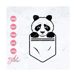 panda in a pocket svg | panda svg | pocket svg | panda bear svg | cute panda svg | panda face svg | peeking panda svg |