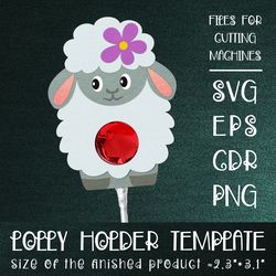 sheep lollipop holder | paper craft template svg